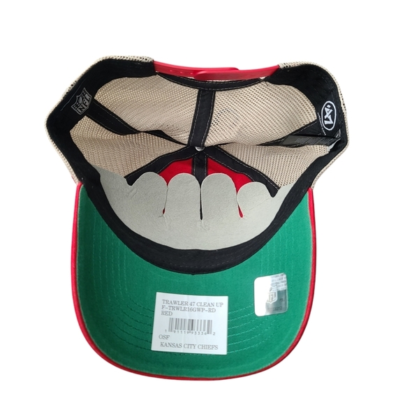 Kansas City Chiefs Red Trawler 47 Clean Up Trucker Adjustable Hat - Picture 7 of 8